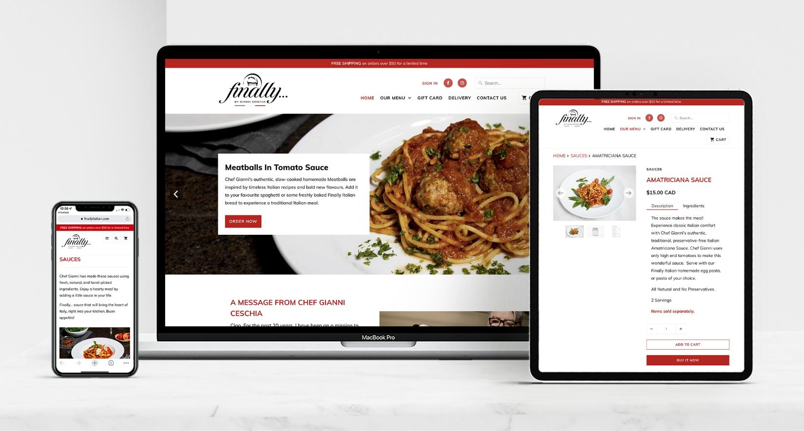 Finally Italian - Website Mockups